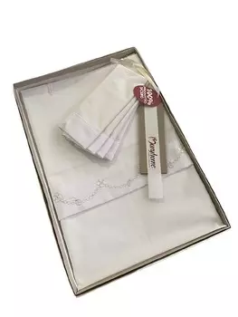 Комплект детского постельного белья MaryPlaid Cloverleaf Embroidered Cotton, 3 предмета, кремово-белый