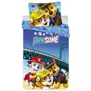 Комплект детского постельного белья Paw Patrol Chase из 2 предметов 100х135 40х60 см 100% хлопок BrandMac