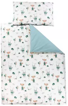 Комплект детского постельного белья ТупТам детское постельное белье пододеяльник 100 х 135 120 х 90 наволочка 40 х 60 мальчики девочки 2 шт., цвет: песец/кролик/бежевый, размер: 135х100 см TupTam