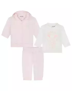 Комплект детского спортивного костюма и футболки Kenzo Kids, розовый