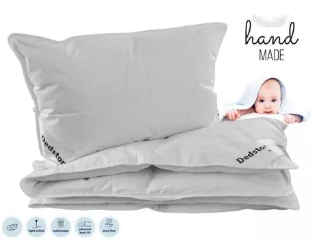 Комплект детской кроватки 2 шт. Одеяло + подушка 100х135см 40х60см детский комплект из гусиного пуха Dedstore-Baby