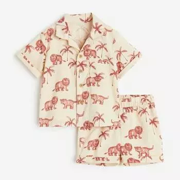 Комплект детской одежды рубашка и шорты H&amp;M Patterned, светло-бежевый