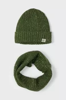 Комплект детской шапки и утеплителя для шеи Mayoral, зеленый