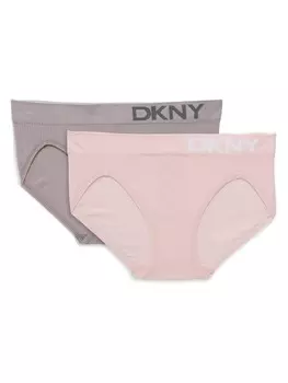 Комплект DKNY из 2 трусиков бикини в рубчик, jet