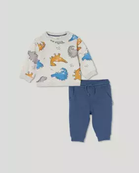 КОМПЛЕКТ ДЛИННЫЙ ЮГ 2P ЗАКРЫТО + ЭКРАН АОП ДИНОС ПЛЮШ Baby El Corte Ingls, цвет 400 Azul