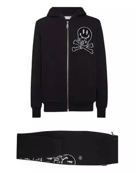 Комплект для бега: толстовка с капюшоном/брюки Skeleton PHILIPP PLEIN, черный/белый