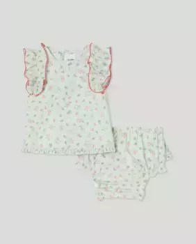 Комплект для девочек без рукавов с рюшами Coconut El Corte Ingls, зеленый