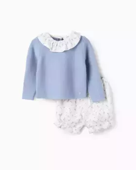 Комплект для девочки 2 предмета трикотажа и шорты с шароварами Zippy, голубой
