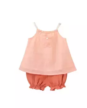 Комплект для девочки без бретелек с подходящей рубашкой поло Dadati, цвет Salmn