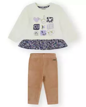 Комплект для девочки цвета экрю с рюшами Canada House