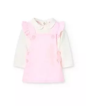 Комплект для девочки из блузки и комбинезона Boboli, розовый