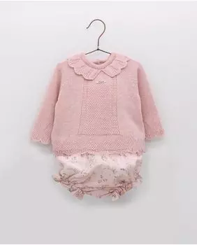 Комплект для девочки из розового камзола с принтом и трусиков Foque, розовый