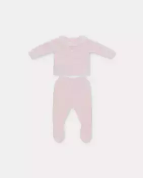 Комплект для девочки из розового вязаного дублета и леггинсов Martn Aranda, цвет Rosa