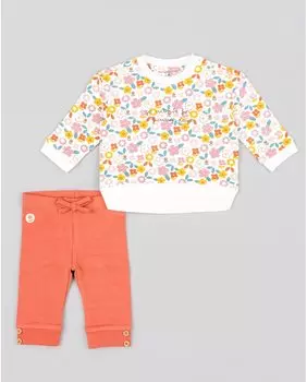 Комплект для девочки из толстовки и штанишек с принтом Losan, оранжевый