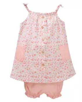 Комплект для девочки от Jesusito с подходящим цветочным принтом и рубашкой поло Dadati, цвет Rosa