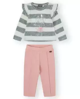 Комплект для девочки светло-серого цвета в полоску Canada House, светло-серый