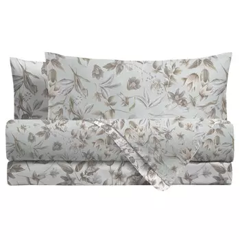 Комплект для двуспальной кровати ателье-хлопка с принтом Amo Lacasa, серый