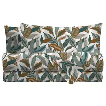 Комплект для двуспальной кровати чистого хлопка с современным принтом Amo Lacasa, бирюзовый