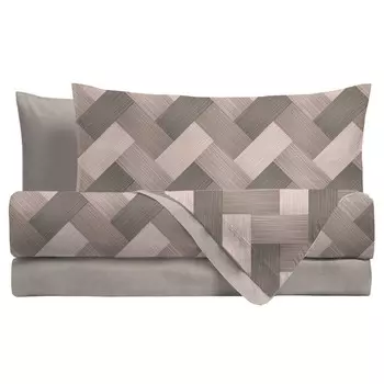 Комплект для двуспальной кровати Soul переработанного хлопка с бежевым принтом Толкина Amo Lacasa, бежевый