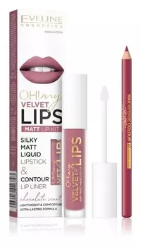 Комплект для губ Eveline Cosmetics OH! my LIPS Velvet, 13 Brownie Biscotti