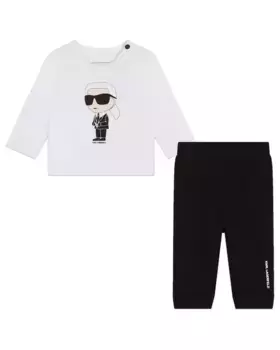 Комплект для мальчика, 2 предмета, черно-белый Karl Lagerfeld Kids, мультиколор