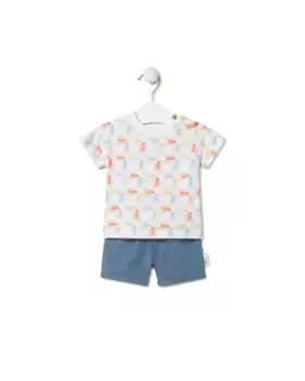 Комплект для мальчика из хлопка с красочным и простым логотипом Tous, многоцветный