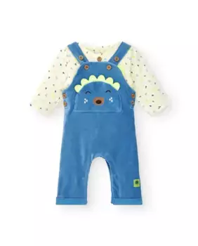 Комплект для мальчика из синего комбинезона и футболки с изображением ёжика Tuc tuc