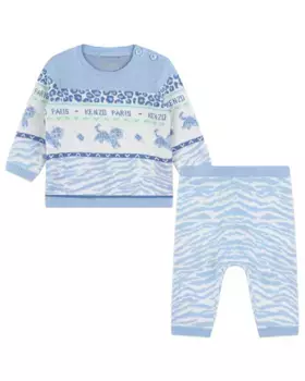 Комплект для мальчика из синего свитера и штанишек Kenzo Kids, светло-голубой