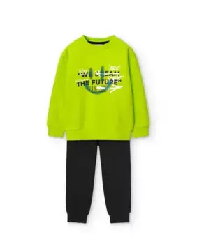 Комплект для мальчика из свитшота и спортивных штанов Boboli, светло-зеленый