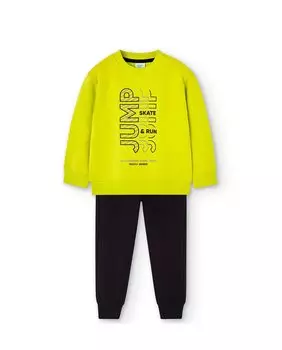 Комплект для мальчика из свитшота и спортивных штанов Boboli, светло-зеленый