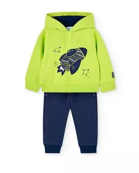 Комплект для мальчика из толстовки и спортивных штанов Boboli, светло-зеленый
