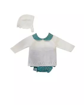 Комплект для мальчика из трех частей в зеленом и белом цвете BABID, зеленый