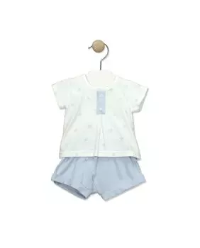 Комплект для мальчика с футболкой с клубничным принтом BABID, светло-синий