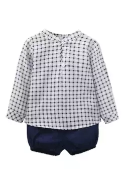 Комплект для мальчика с рубашкой с длинным рукавом и шортами с шароварами Dadati, тёмно-синий