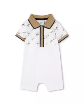 Комплект для мальчика в белом хлопковом цвете BOSS Kidswear, белый