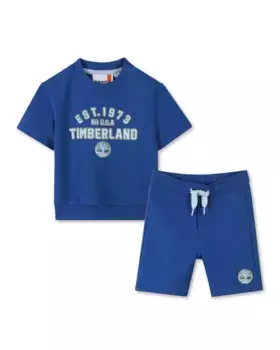 Комплект для мальчика в синем цвете с короткими рукавами Timberland, синий