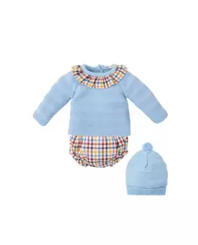 Комплект для мальчика в сочетании с шапкой в тон BABID, синий