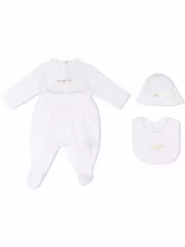Комплект для новорожденного с логотипом Balmain Kids, белый