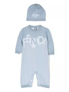 Комплект для новорожденного с логотипом Fendi Kids, синий