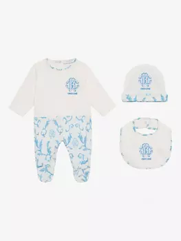 Комплект для новорожденного с логотипом Roberto Cavalli Junior, синий