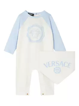 Комплект для новорожденного с принтом «Медуза» от Versace Kids, синий