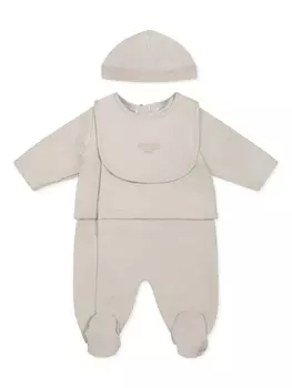 Комплект для новорожденного с вышитым логотипом Fendi Kids, нейтральный