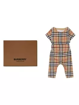 Комплект для новорожденного в клетку Vintage Check Burberry Kids, бежевый