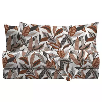 Комплект для односпальной кровати чистого хлопка с современным принтом Amo Lacasa, оранжевый