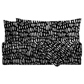 Комплект для односпальной кровати чистого хлопка с современным принтом Amo Lacasa, черный