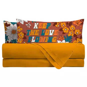 Комплект для односпальной кровати из хлопка с цифровым принтом Amo Lacasa, мультиколор