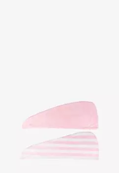 Комплект для ванны и тела BRUSHWORKS LUXURY HAIR TOWELS (НАБОР 2 шт.) Brushworks, цвет pink & white