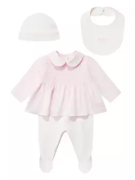 Комплект для вышивания ребенка с вышитым логотипом (набор из трех штук) Fendi Kids, розовый