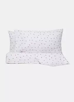 Комплект двойного простыня + 2 наволочки из атласа из чистого хлопка Croff, розовый