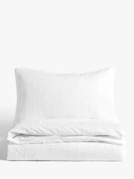 Комплект двойного жаккардового пододеяльника John Lewis в полоску, белый